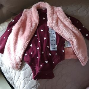 Maroon onesie and vest NWT